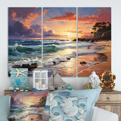 " Beach Sunset Beach I " 3 - Pieces