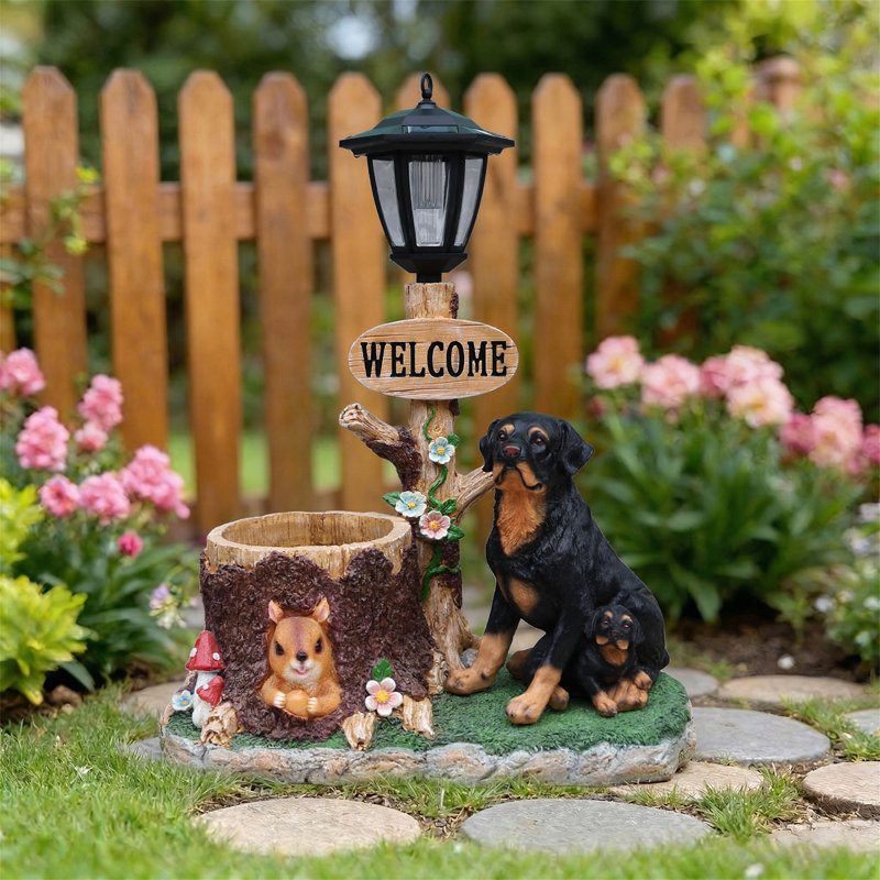 Statue jardinière Rottweiler
