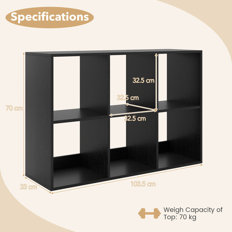 70cm H x 104cm W Cube Bookcase, Black