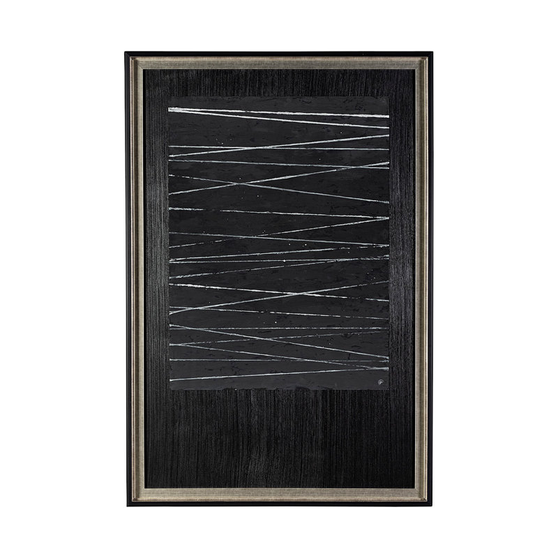 OM-Silver présente une œuvre d'art originale sous verre encadrée à la main, Lignes d'argent