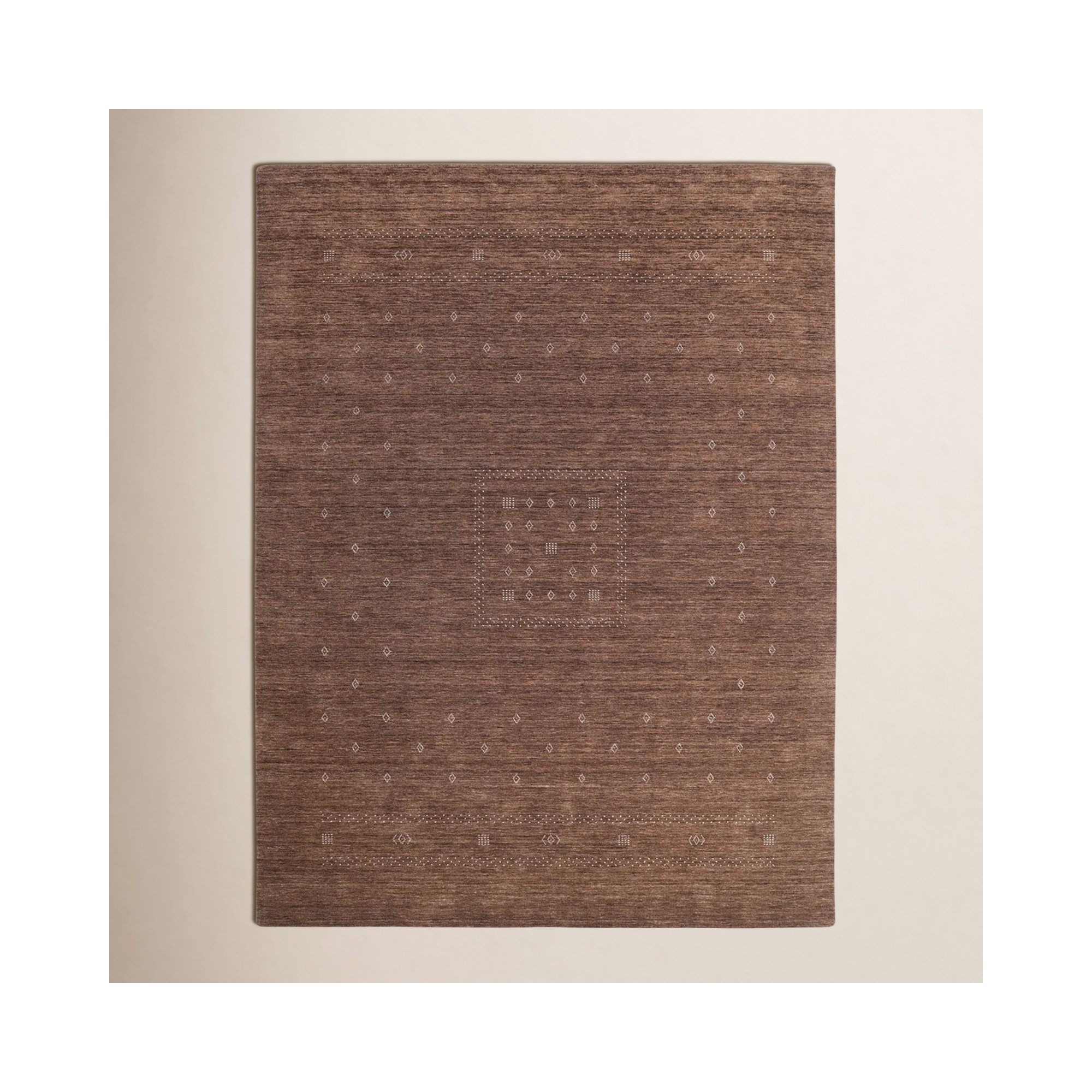Simi Hand Knotted Cotton/Wool Southwestern Area Rug, Rectangle 10' x 14', Dark Brown