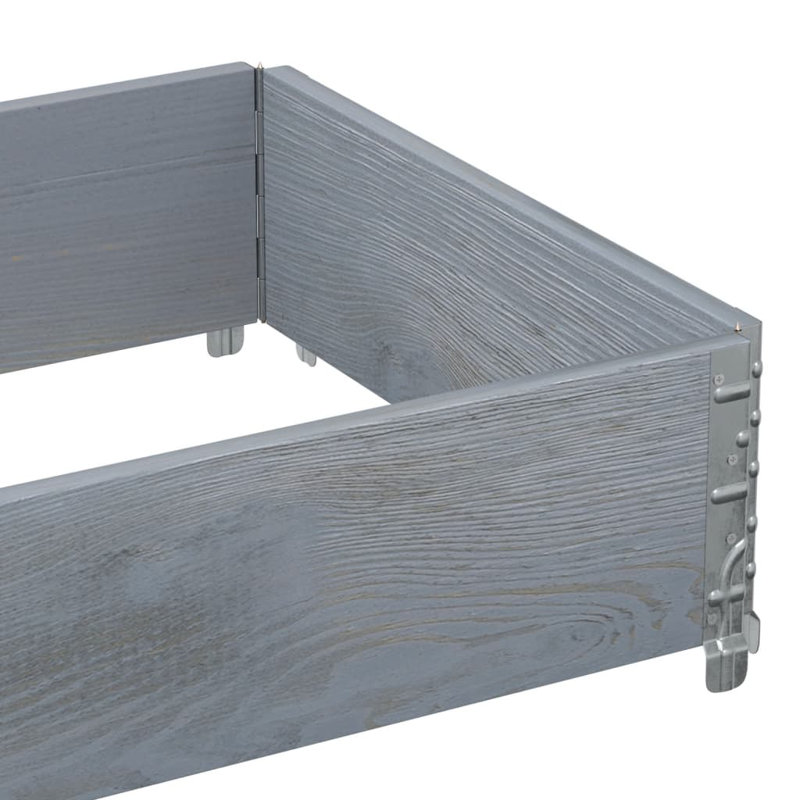 Corliss Wood Planter Box, 21.5cm H x 100cm W x 100cm D, Grey/Brown/Blue