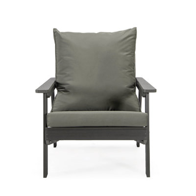 Chaise avec accoudoirs avec coussins amovibles Leisuremod