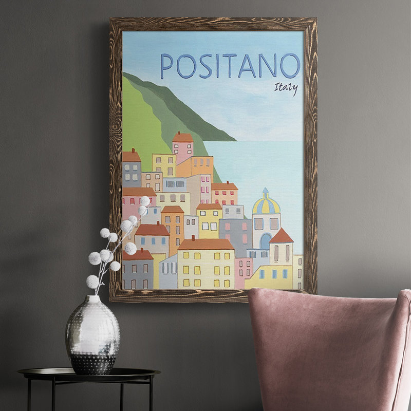 «Baesemann Living by the Sea I», reproduction d'un seul cadre photo sur toile, H 43,5 po x l 31,5 po x P 1 po, Noyer