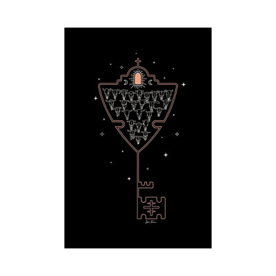 Key To Tejas In Black by Allie Falcon - Wrapped Canvas Graphic Art