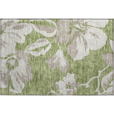 Premium Machine Washable Prisco Olive Rug