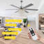 65 Inch Modern Crystal Ceiling Fan with Light and Remote, 6-Speed Quiet DC Motor, Timer for Large Living Room, Bedroom-964787186