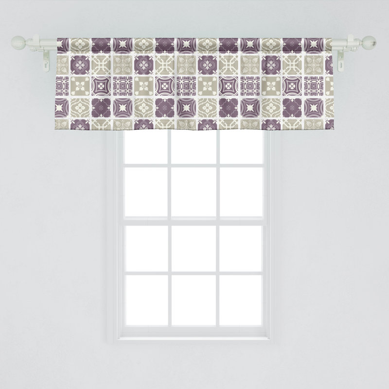 Ambesonne mosaïque cantonnière lot de 2 carreaux de céramique rétro aubergine kaki, L 54 po x L 12 po