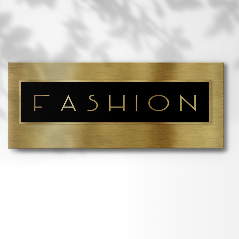 Gold Fashion - reproduction d'art textuel sur toile tendue, H 24 po x l 60 po x P 1,5 po