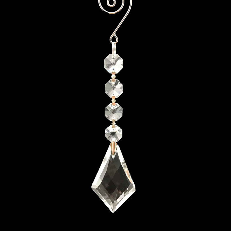 Ornement de faîteau en cristal à torsion de verre pendalogue (ensemble de 12)