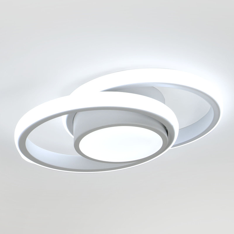 Modern White Double Round 27CM LED Flush Ceiling Light