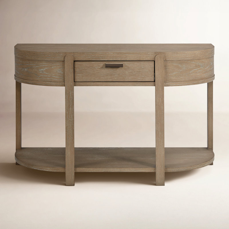 Antonio Curved 1-Drawer Console Table - Toffee, 30.25" H x 48.5" W x 18" D