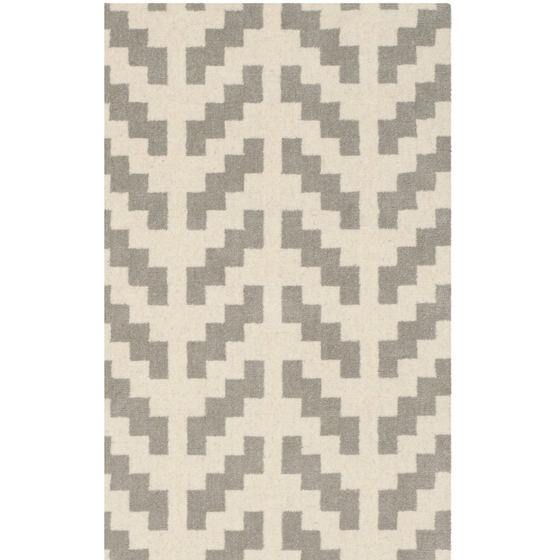 Sanyla Hand Tufted Wool Chevron Rug, Rectangle 8' x 10'
