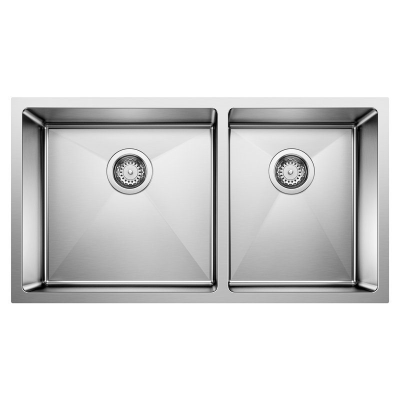 Blanco Quatrus 33" L X 18'' W Double Bowl Stainless Steel Undermount Kitchen Sink