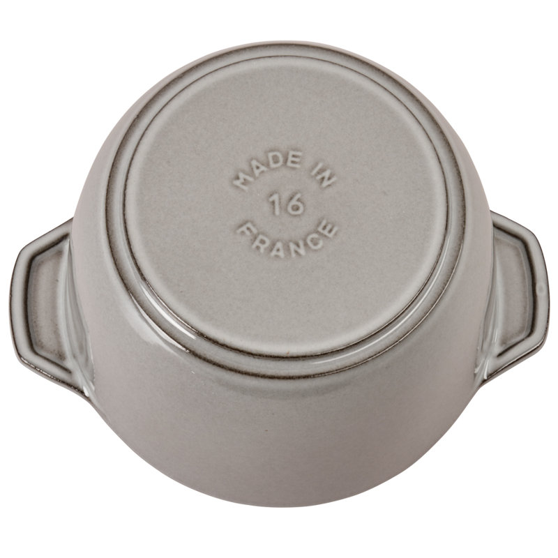 Staub Cast Iron 1.84-qt Petite French Oven, Graphite Gray, 1.84 quarts
