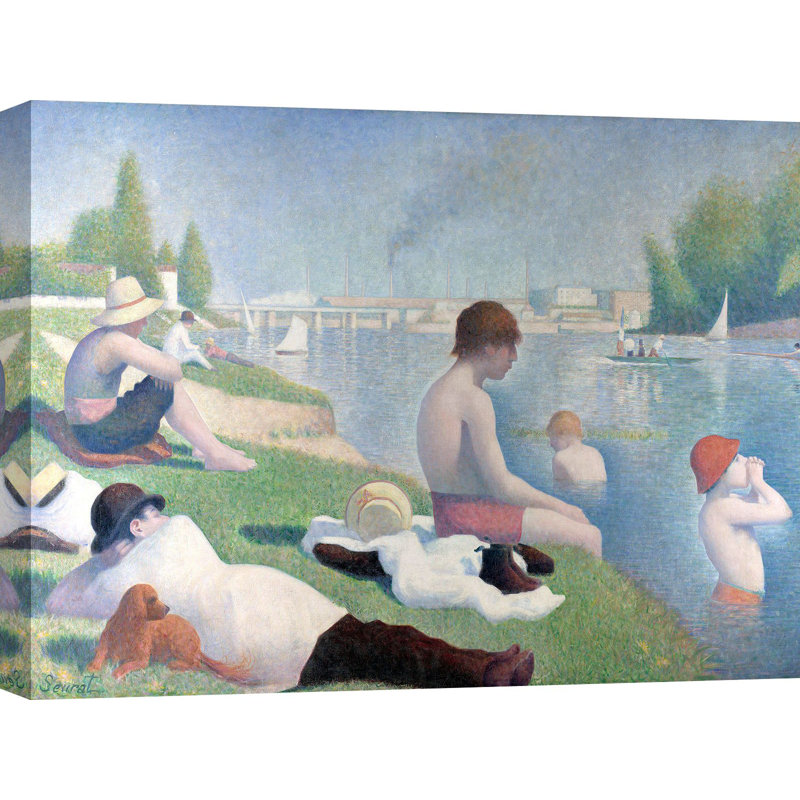 Bathers At Asnieres (Detail) by Georges Seurat - Wrapped Canvas Painting, 70cm H x 100cm W x 4cm D