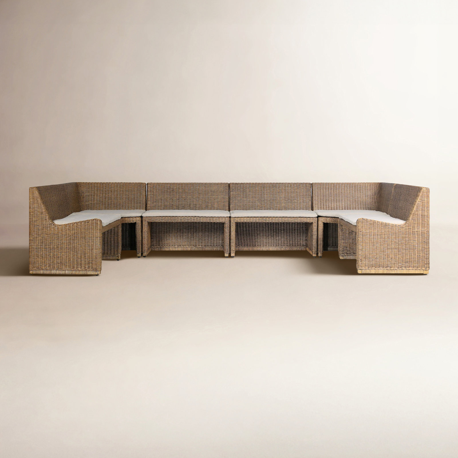 Senna U-Shaped Dining Banquette, 32.5"H x 145.5" W x 83.25" D
