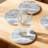 Set Of 6 Absorbent Ceramic Coasters With Metal Holder, Cork Backing For Table Protection, Minimalist Home Decor, Coffee Table Accessories-244240515