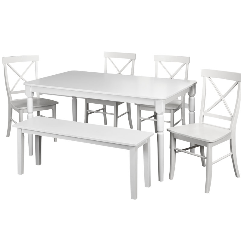 Ensemble repas 6 personnes Thomaston, Blanc