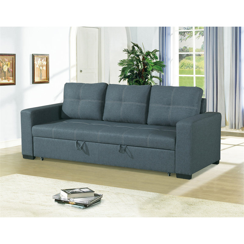 3 Seats Polyfiber Convertible Sleeper Sofa