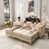 Beige + similicuir blanc