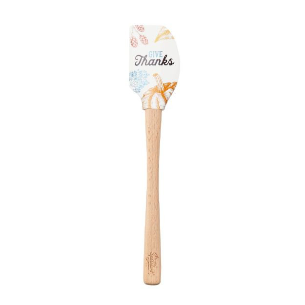 Spatulart Give Thanks Wood Handled Spatula