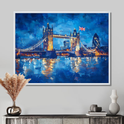«Moonlight on Tower Bridge Lights In London I - England», art mural