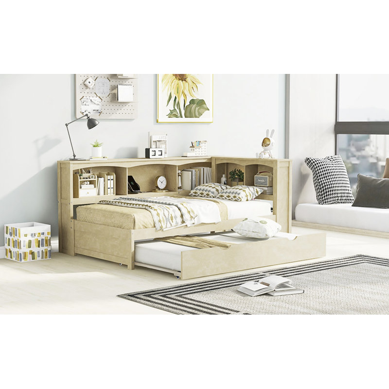 Twin Size Daybed with Trundle, Wood