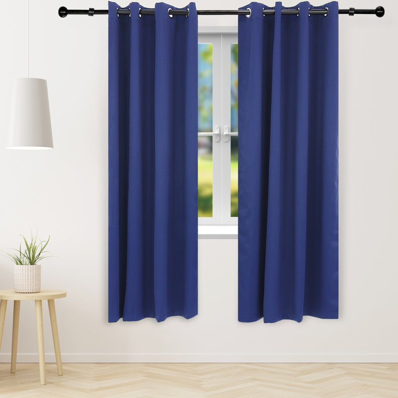 Kayenta Solid Blackout Indoor or Outdoor Curtains with Grommets - Blue - 52" x 95", 52" W x 95" L, Blue