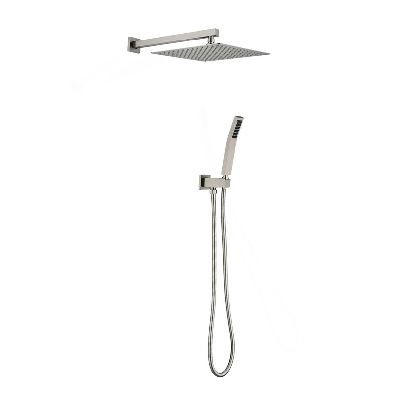 10 Inch Square Rain Shower Head With Handheld Showerhead (Without Control Valve)