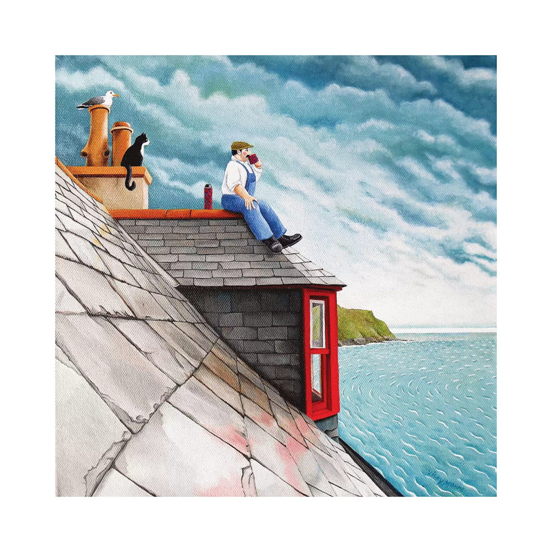 Tea Break by Vicky Mount - Wrapped Canvas Painting, 45.72 cm H x 45.72 cm W x 3.175 cm D