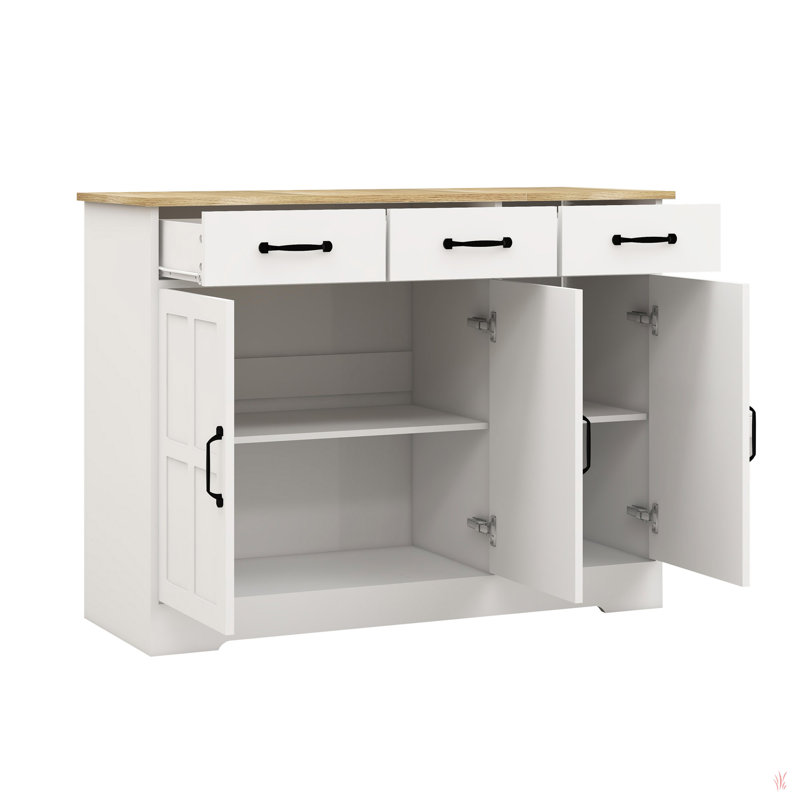 Cortisha Accent Cabinet, White/Natural