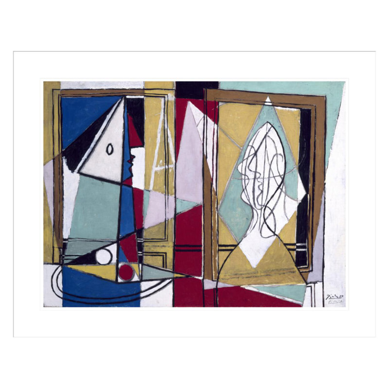 Deux femmes devant une fenêtre par Pablo Picasso, impression giclée sur cadre, H 23,5 po x l 29,25 po