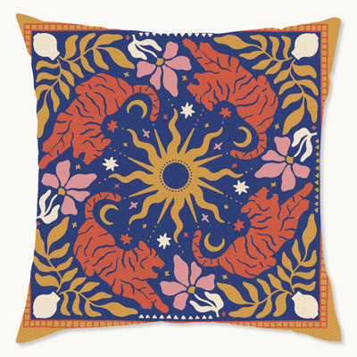 Coussin décoratif géométrique intérieur / extérieur en polyester
