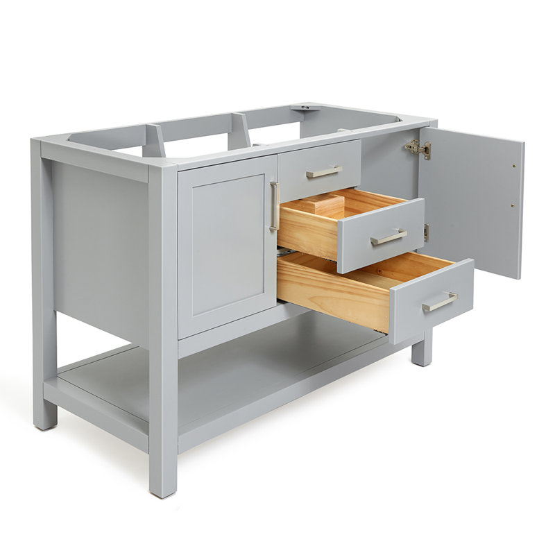 Bayhill 48'' W Single Bathroom Vanity Base, Gray