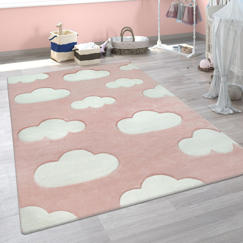 Aleisha Shaggy Pink Rug, Rectangle 140 x 200cm