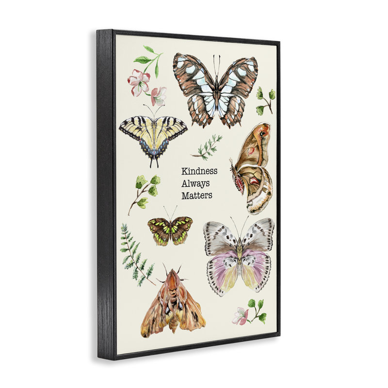 «Kindness Matters Insectes», estampe numérique par Melissa Hyatt, Giclée encadrée noir minuit, H 30 po x l 20 po