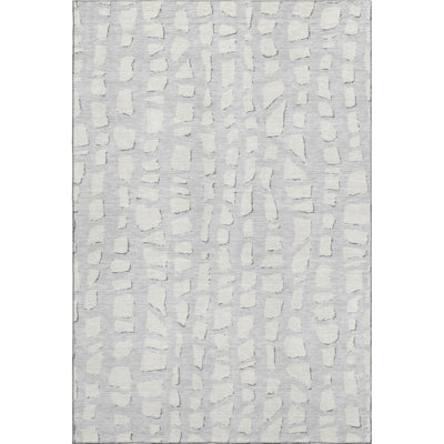Premium Machine Washable Prisco Silver Rug