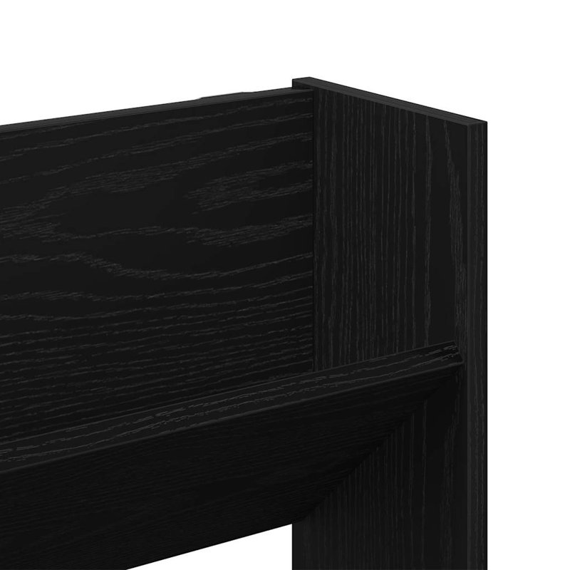 Wall Shoe Cabinets With Shelf 2 Pcs Engineered Wood, Black Oak