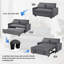 Canapé-lit convertible 2 places 57,48 po avec 2 causeuses et 2 ports USB pour le salon, gris foncé (ancien sku: WF317760AAR)-987507478