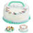 Cake Carrier With Lid And Handle, Two Sided Cupcake Carrier Holder For 10” Cake Or 9 Standard-Sized Cupcakes, Plastic Round Cake Transport Storage Container Stand For Pies And Cookies, Green