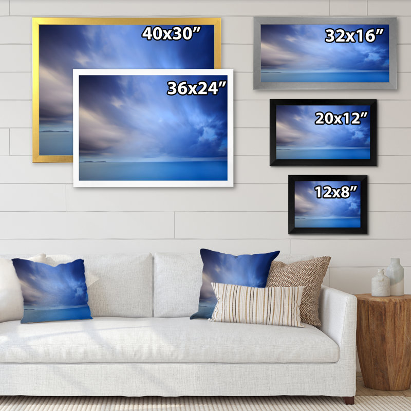 «Vibrant Panoramic Storm Cloud», reproduction sur toile, H 8 po x l 12 po x P 1 po, Cadre de coin argenté fermé