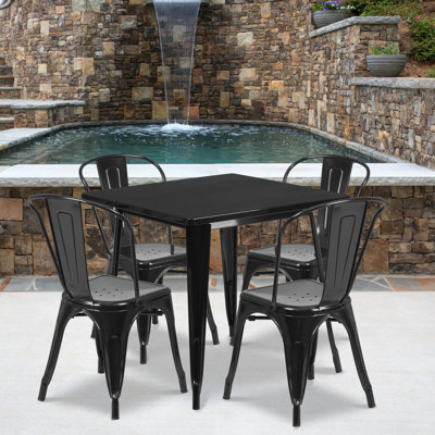 Metal Indoor-Outdoor Table Set
