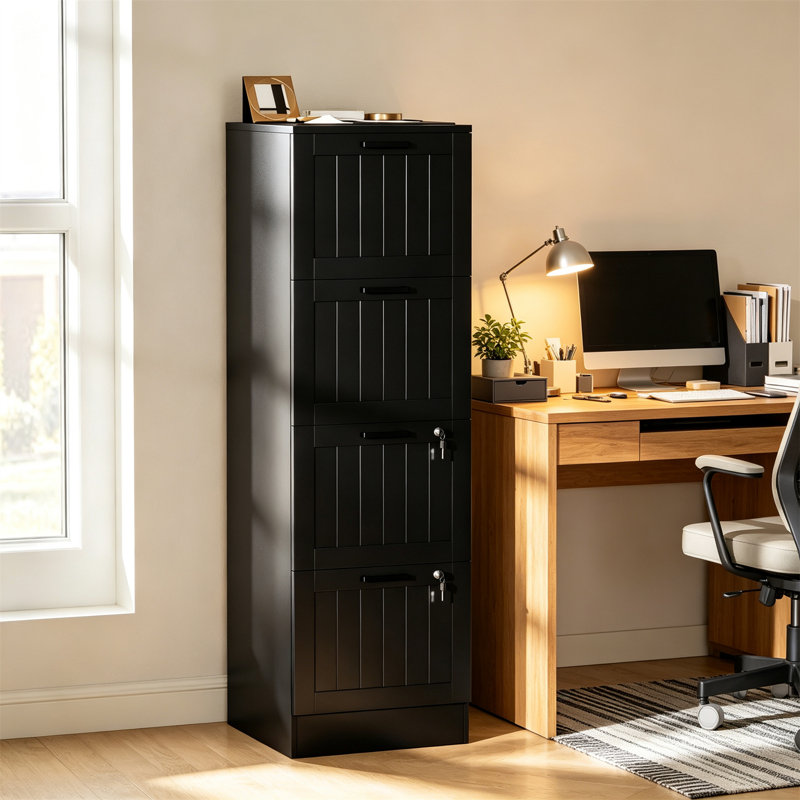 40 cm W 4 -Drawer Filing Cabinet, Black