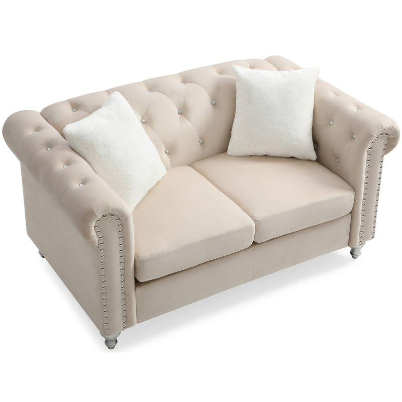 Causeuse élégante beige avec touche moderne