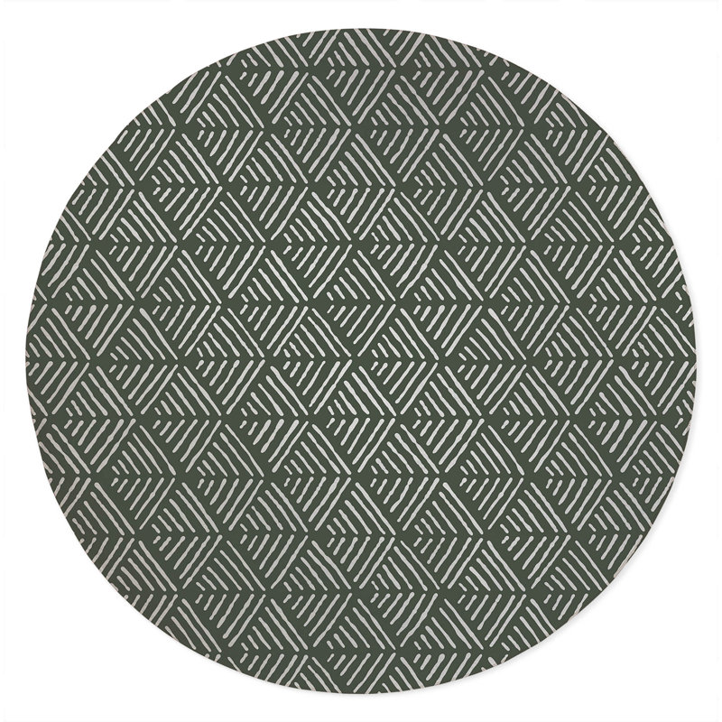 Tribal Dreamer Non-Slip Outdoor Rug, Round 5'