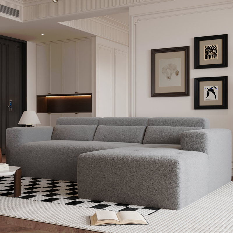 Canapé modulaire de style Bon Bon, Tissu gris