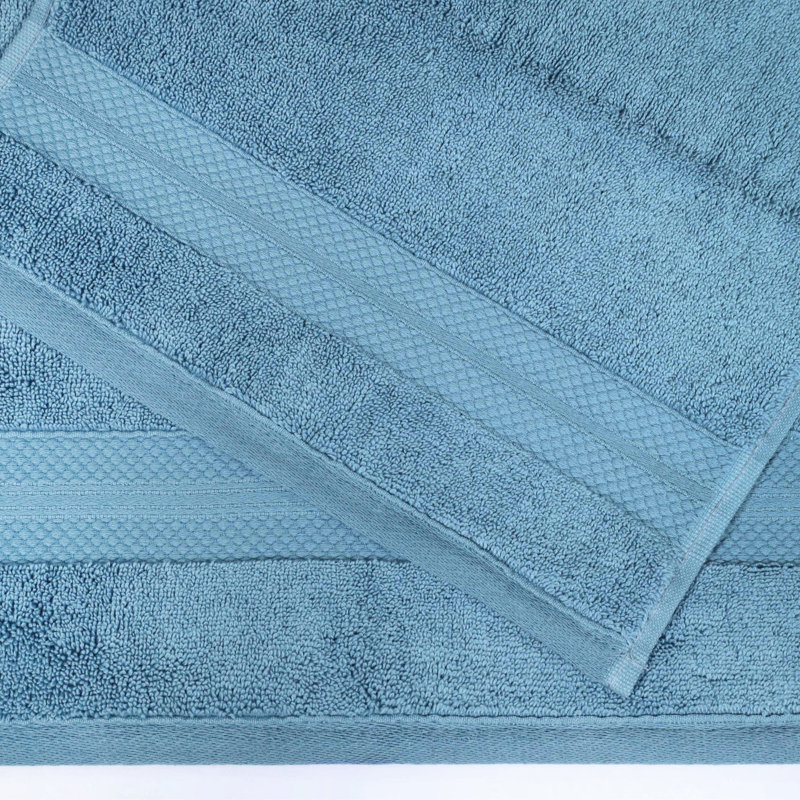 Collection de serviettes finlandaises en peluche 100% turque, Bleu denim, Ensemble 6 serviettes de bain
