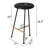 Aronson 24 Inch Backless Counter Barstool with Round Mango Wood Seat | Black Iron Legs | Gold Footrest