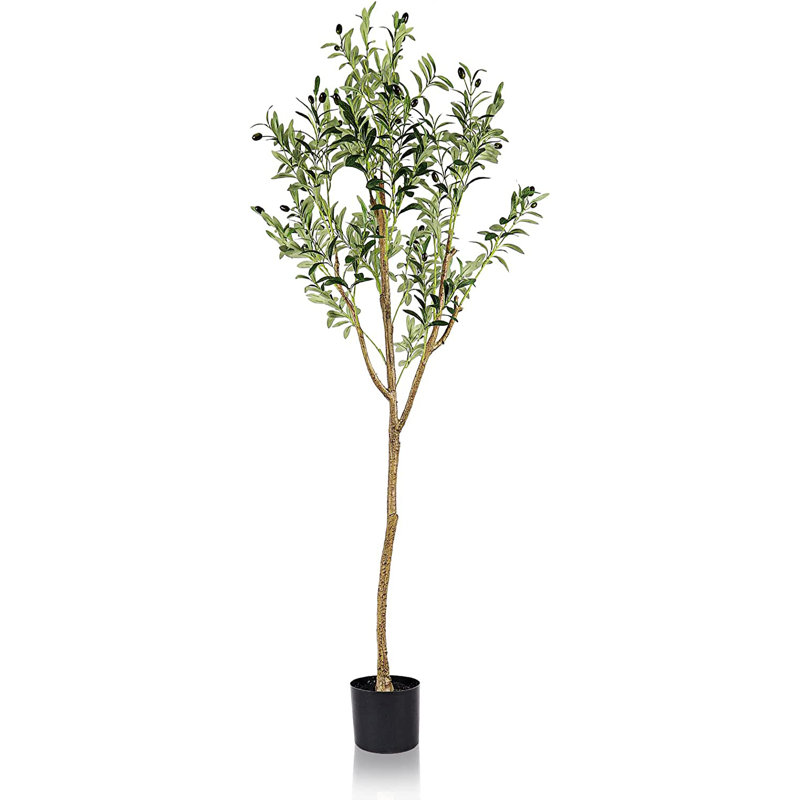 Faux Fiddle Leaf Fig Tree in Cement Pot, 170cm H x 80cm W x 80cm D